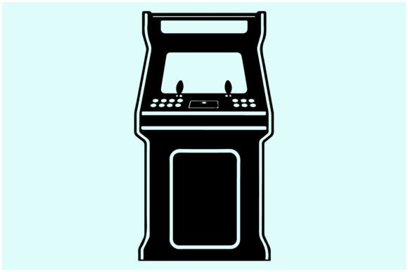 Arcade, Vintage Video Gaming Console Clipart High Quality for Designers and Collectors