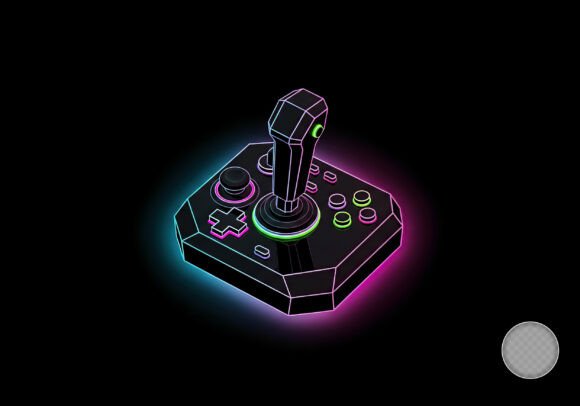 Black Gaming Controller with Colorful Li