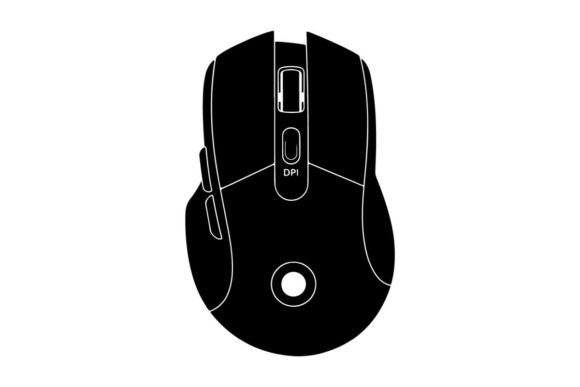 Black Gaming Mouse Dpi Button Vector Ill: A Precision Tool for Digital Designers
