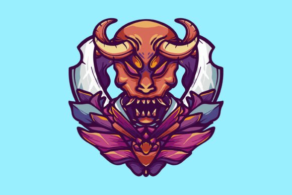 Bull Demon Warrior Gaming Mascot Emblem