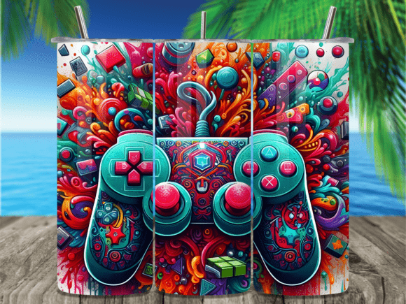 Colorful Doodle Art Gaming Tumbler Wrap: A Strategic Tool for Creative Expression and Business Growth