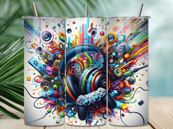 Colorful Music Gaming Gear Tumbler Wrap