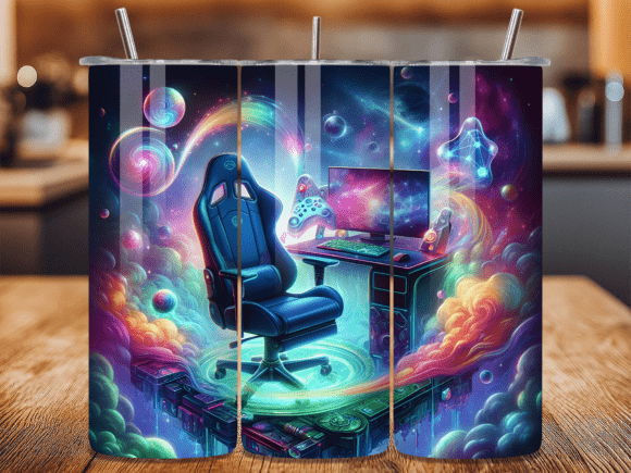 Cosmic Space Gaming Station Tumbler Wrap