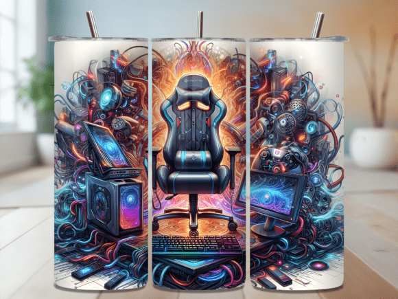 Cyber Gaming Chair Station Tumbler Wrap: A Stylish and Functional Solution for Gamers