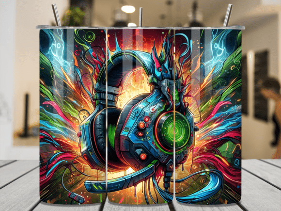 Cyber Gaming Headset Tumbler Wrap