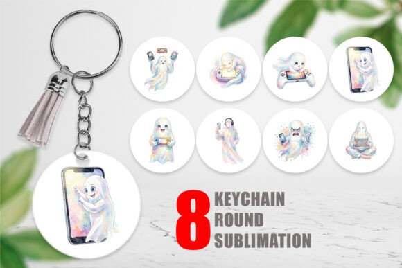 Digital Watercolor Gaming Ghost Keychain: A Creative Tool for Custom Keychain Design