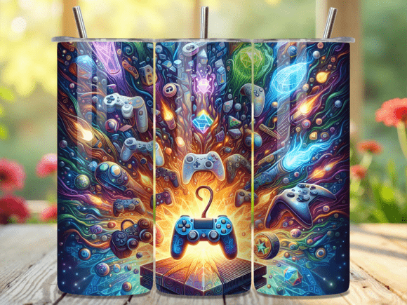 Epic Galaxy Gaming Universe Tumbler Wrap: A Creative Twist for Your Beverage Container