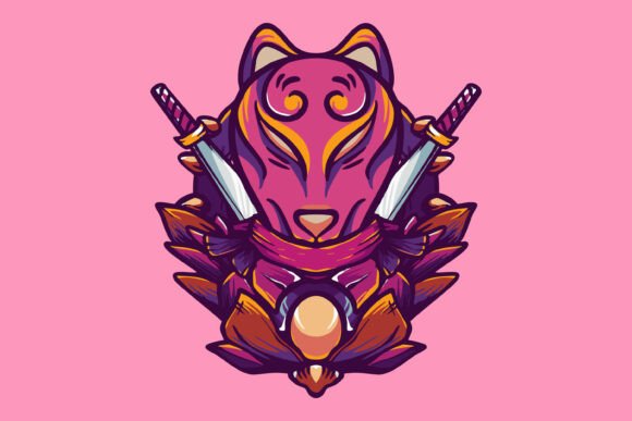 Fox Samurai Gaming Team Mascot Logo: A Bold Symbol for Esports and Streetwear