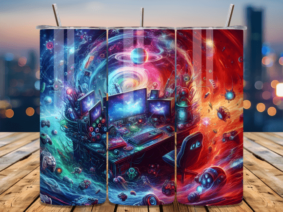 Galaxy Gaming PC Space Desk Tumbler Wrap