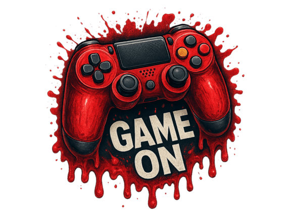 Game on PNG Dripping Gaming Controller