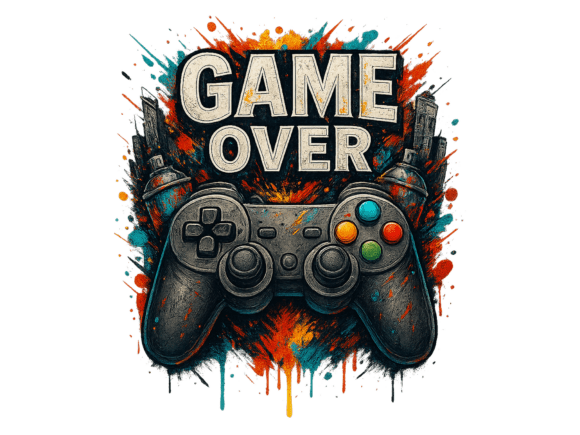 Game Over PNG Gaming Sublimation Design: Elevate Your Merchandise with Sofiamastery