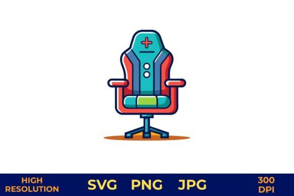 Gaming Chair with Medical Symbols Vector