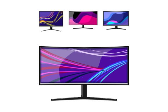 Gaming Computer Monitors Displaying Vibr