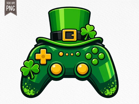 Gaming Controller St Patrick’s Day PNG: A Versatile Design for Digital and Physical Use