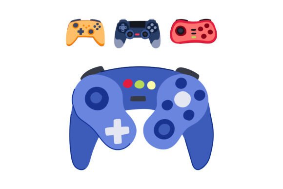 Gaming Controllers Set Vector Illustration: A Visual Tool for Modern Digital Workflows