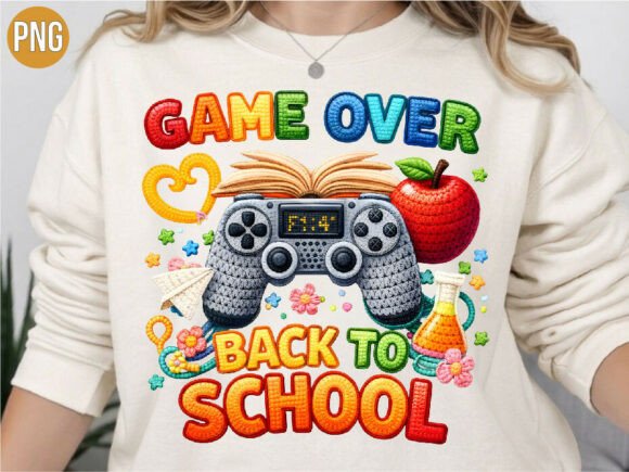 Gaming Game Over Back to School PNG
