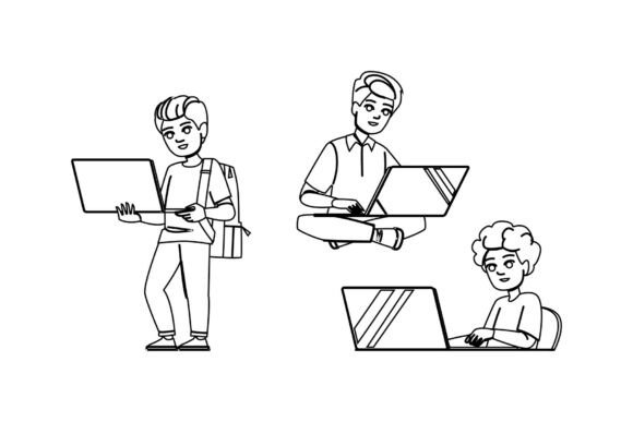Gaming Kid Boy Laptop Vector: A Creative and Educational Tool for Modern Learners