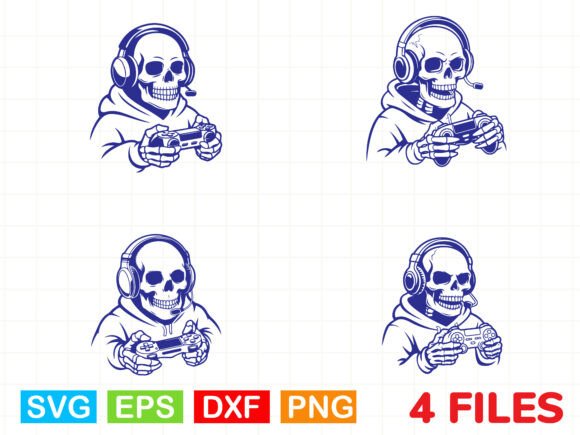 Gaming Skeleton Vector Illustration