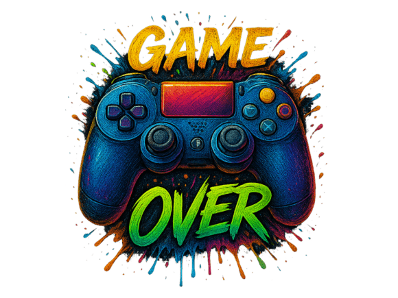Graffiti Game over Gaming Controller PNG: A Creative Canvas for Gamers and Designers