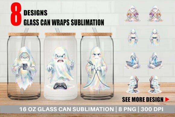 Grumpy Gaming Ghost Glass Can Wrap PNG: A Creative Solution for Custom Glass Cans