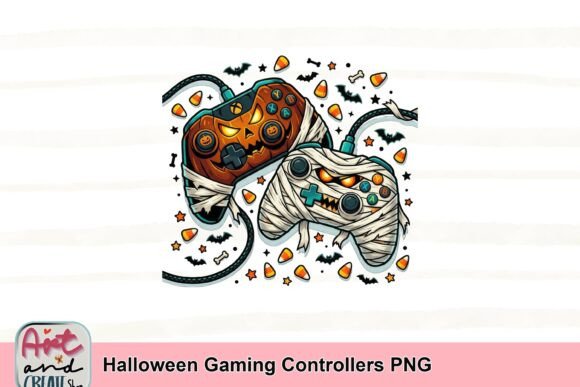 Halloween Gaming Controllers PNG: A Spooky Addition to Your Digital Creations