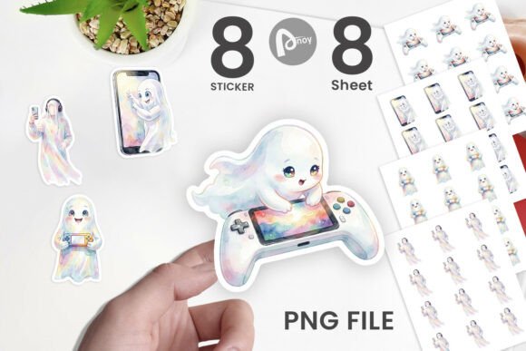 Handheld Console Gaming Ghost Sticker: A Creative Addition for Gamers and Crafters