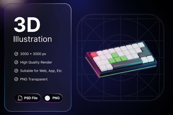 Keyboard Gaming 3D Icons: Enhancing Visuals for Competitive Gaming