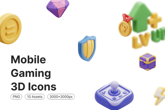 Mobile Gaming 3D Icons