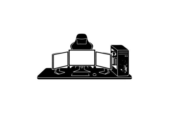 Modern Gaming Setup with Monitor and Tow