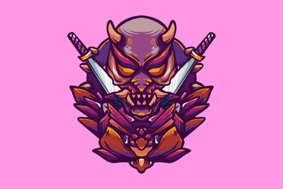 Oni Demon Warrior Gaming Mascot Logo