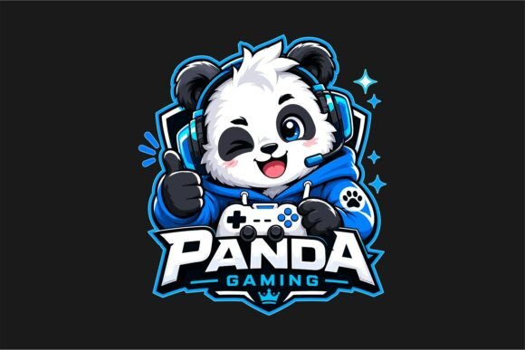 Panda Gaming Mascot Vector Illustration