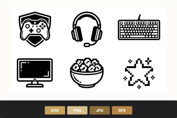 Pixel Star Gaming Gear Icons