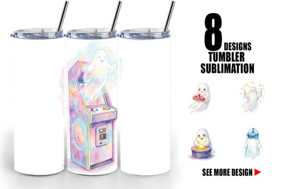 Retro Arcade Gaming Ghost Tumbler Wrap