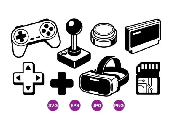Retro Gaming Icon Vector Set: A Nostalgic Touch for Modern Design