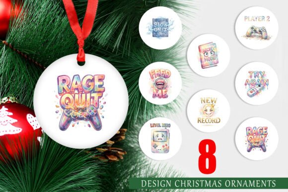 Sarcastic Retro Gaming Ornament PNG: A Unique Twist on Holiday Decor