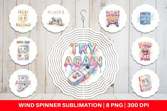Sarcastic Retro Gaming Wind Spinner PNG