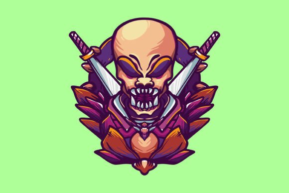 Skull Samurai Gaming Mascot Emblem for Esports and Merchandise