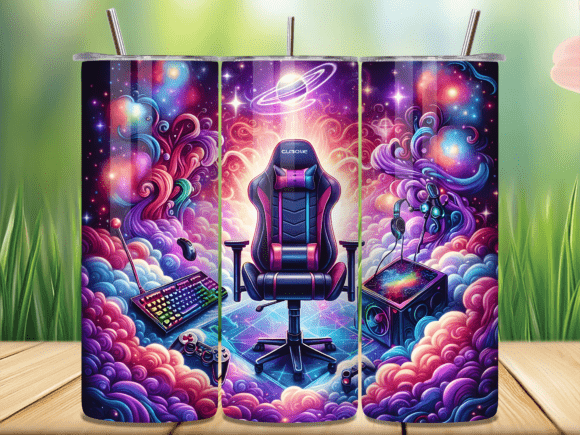 Space Galaxy Gaming Chair Tumbler Wrap: A Unique Way to Personalize Your 20-Oz Skinny Tumbler
