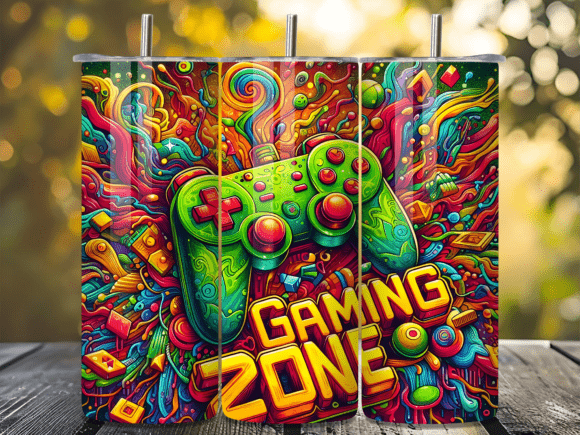 Vibrant Gaming Zone Abstract Tumbler: A Creative Solution for Custom Tumbler Designs