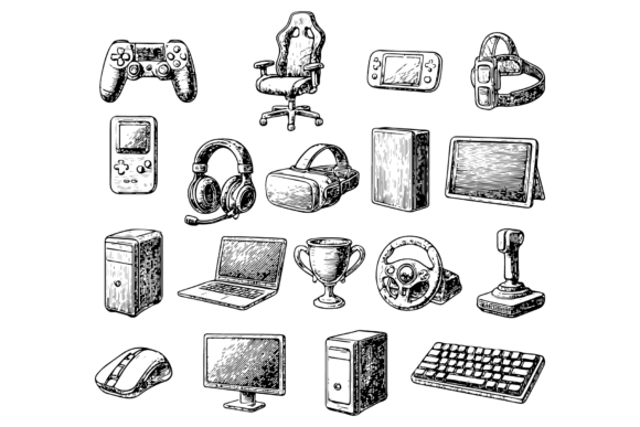 Vintage Gaming Tech Set: A Nostalgic Touch for Modern Design