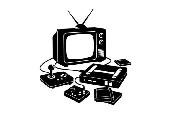Vintage Television with Gaming Console V