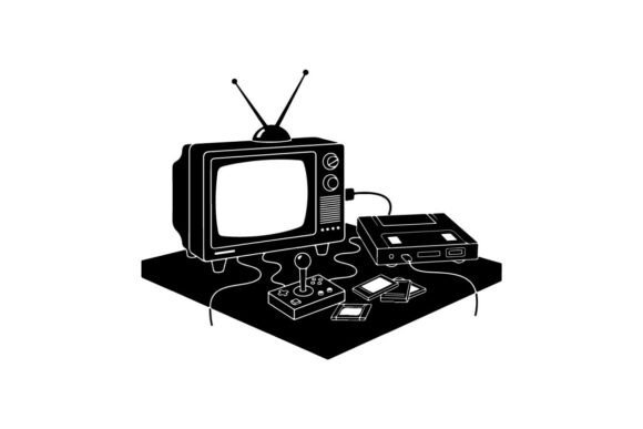 Vintage Television with Retro Gaming Set: A Nostalgic Fusion for Creative Projects