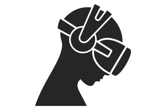Vr Gaming Black Icon. Futuristic Technol